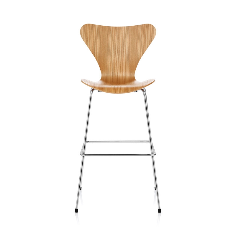 Fritz Hansen Serie 7 Stol. Høj barstol. Skalstol. Natur finér Fritz Hansen Serie 7 Stol. Høj barstol. Skalstol. Natur finér